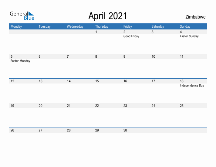 Fillable April 2021 Calendar