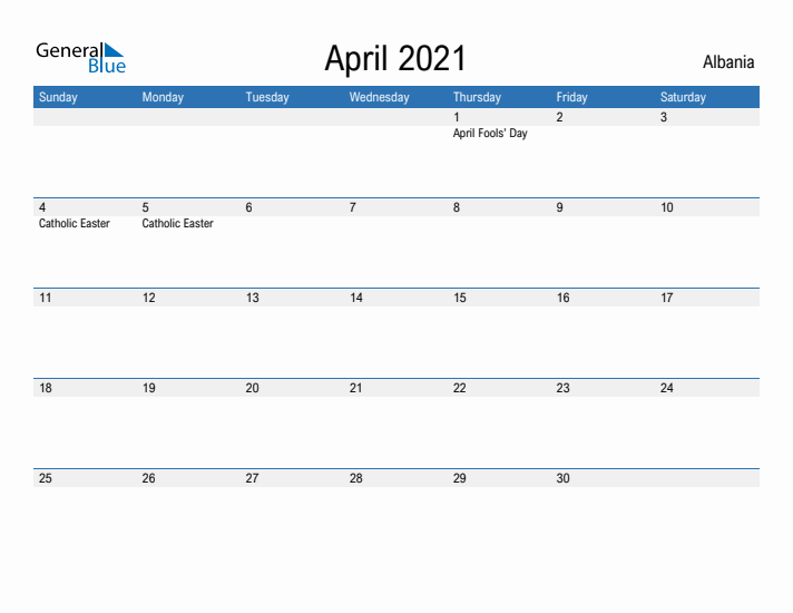 Fillable April 2021 Calendar