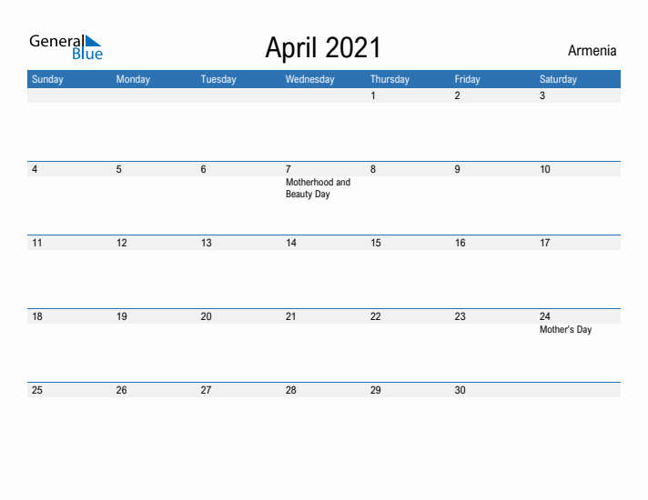 Fillable April 2021 Calendar