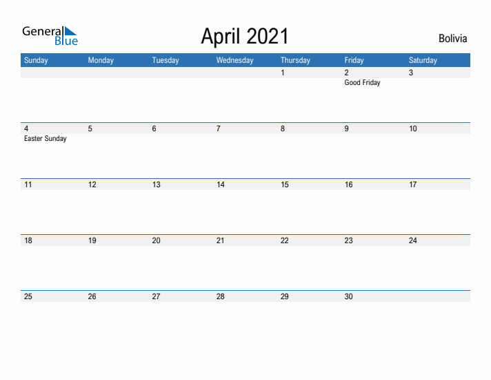 Fillable April 2021 Calendar