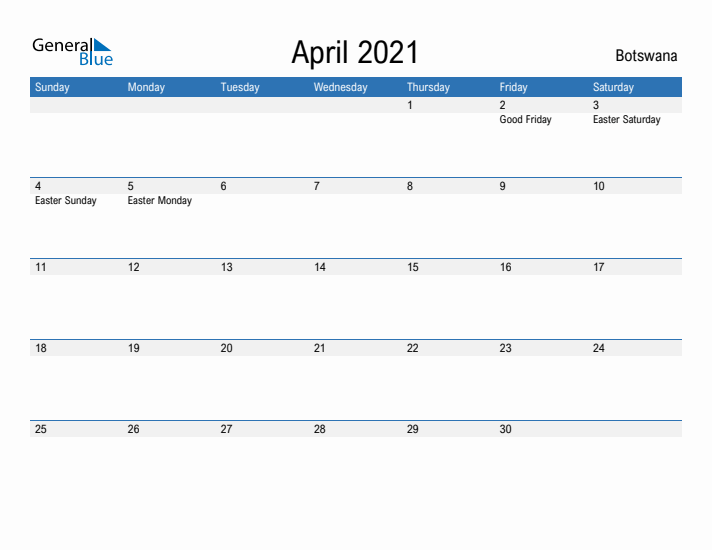 Fillable April 2021 Calendar