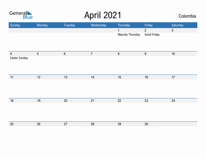 Fillable April 2021 Calendar