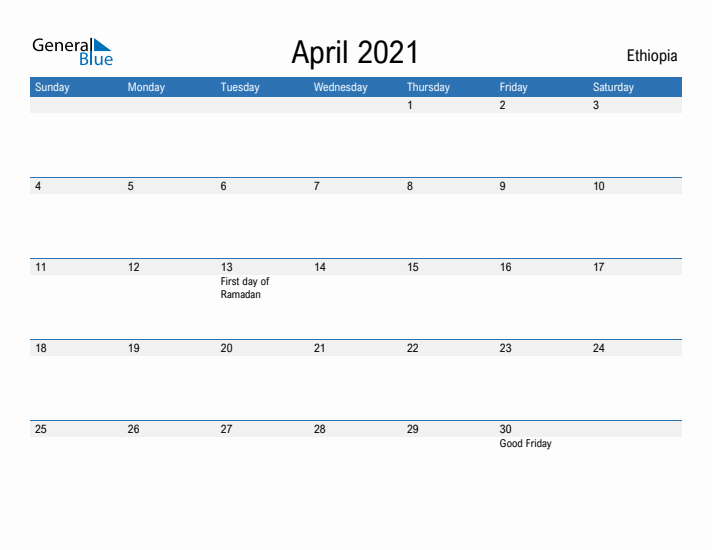 Fillable April 2021 Calendar