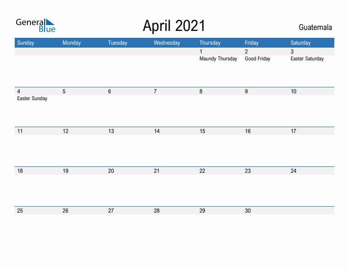 Fillable April 2021 Calendar