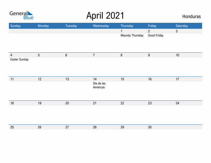 Fillable April 2021 Calendar