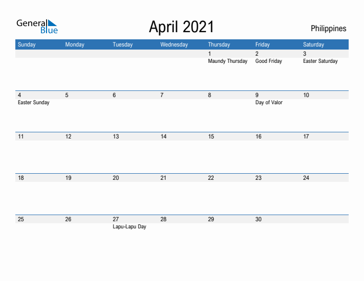 Fillable April 2021 Calendar