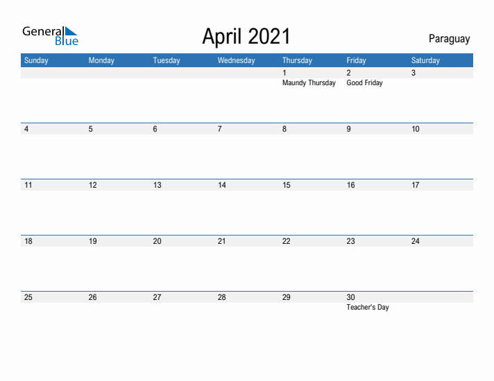 Fillable April 2021 Calendar