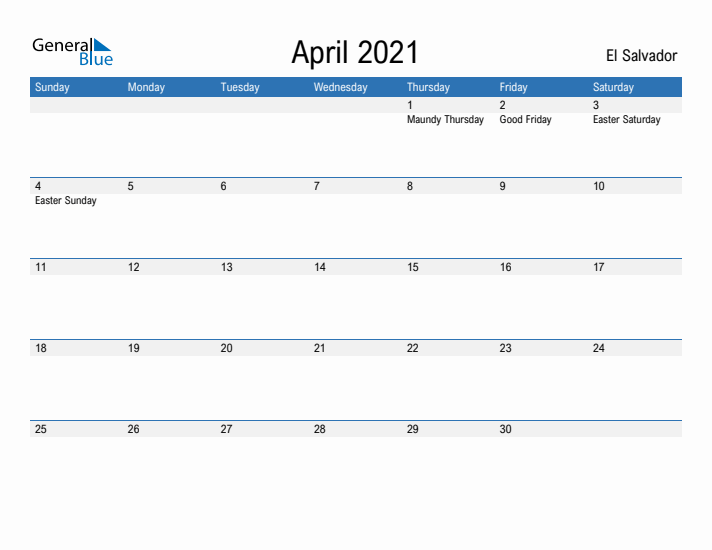 Fillable April 2021 Calendar