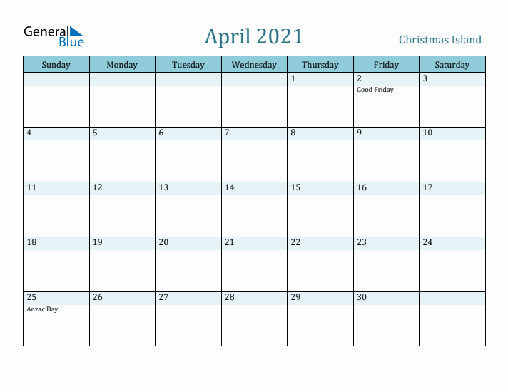 April 2021 Calendar with Holidays