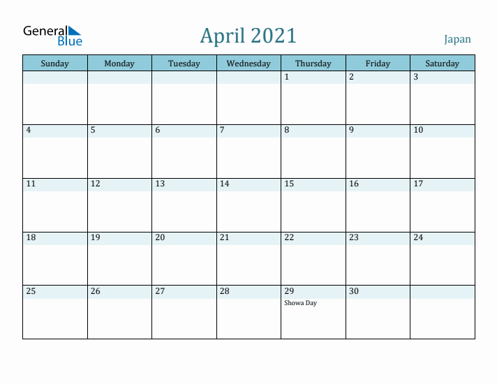 April 2021 Calendar with Holidays