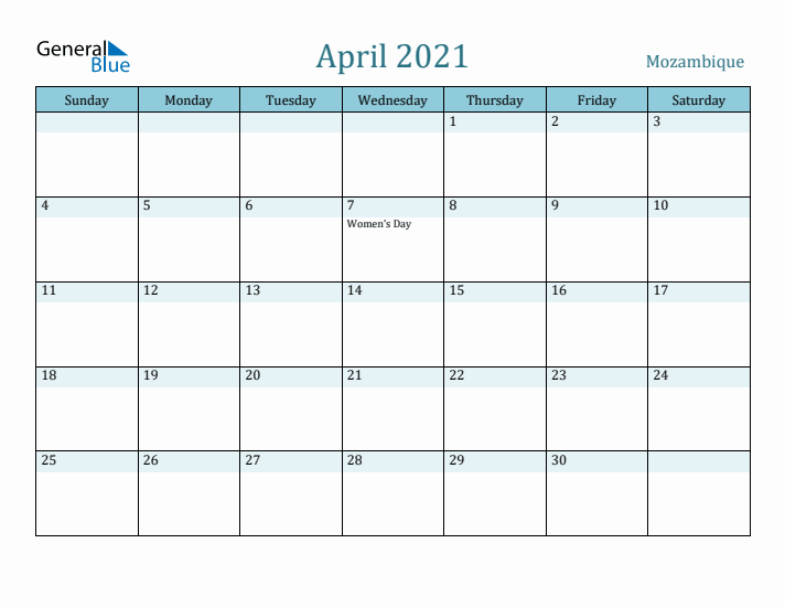 April 2021 Calendar with Holidays