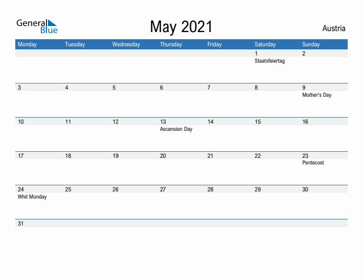 Fillable May 2021 Calendar