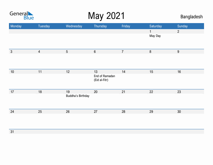 Fillable May 2021 Calendar