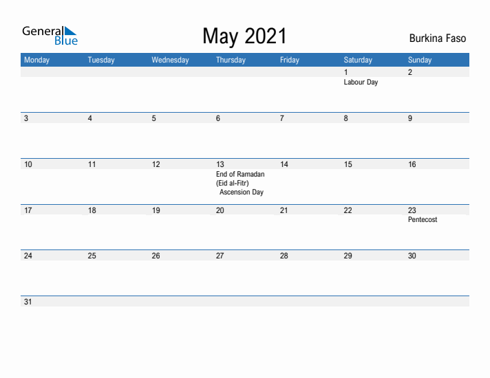 Fillable May 2021 Calendar