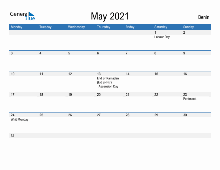 Fillable May 2021 Calendar