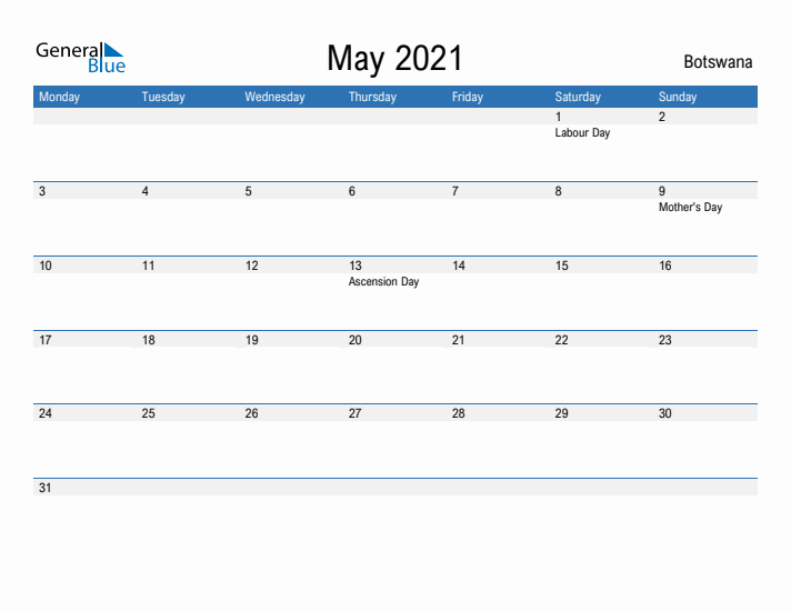 Fillable May 2021 Calendar