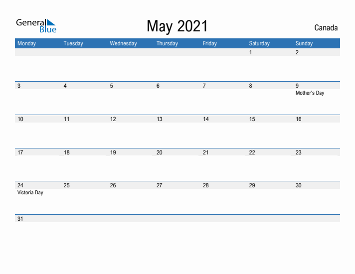 Fillable May 2021 Calendar