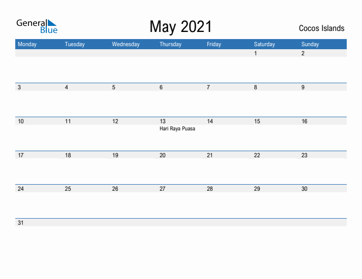 Fillable May 2021 Calendar