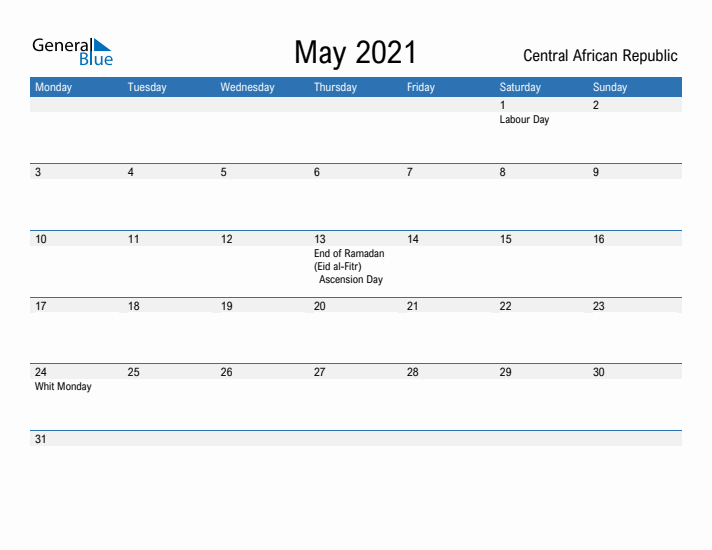 Fillable May 2021 Calendar