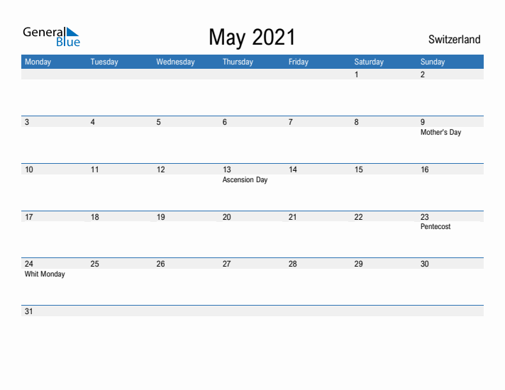 Fillable May 2021 Calendar