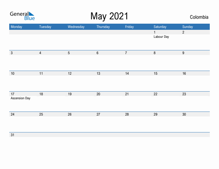 Fillable May 2021 Calendar