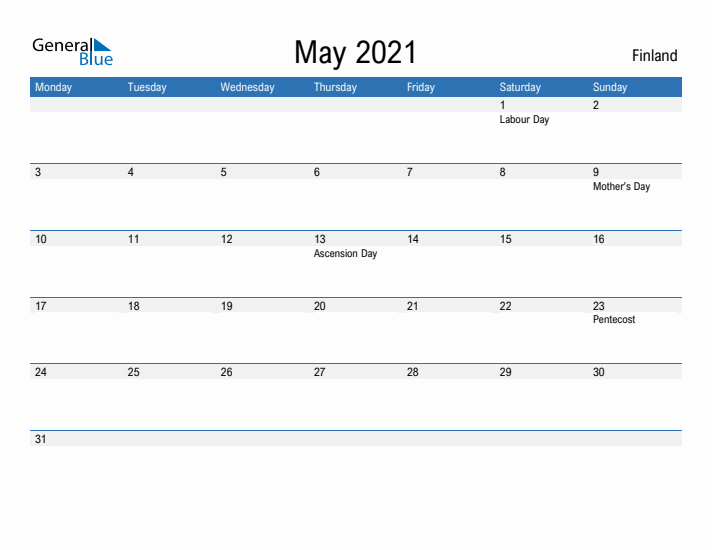 Fillable May 2021 Calendar