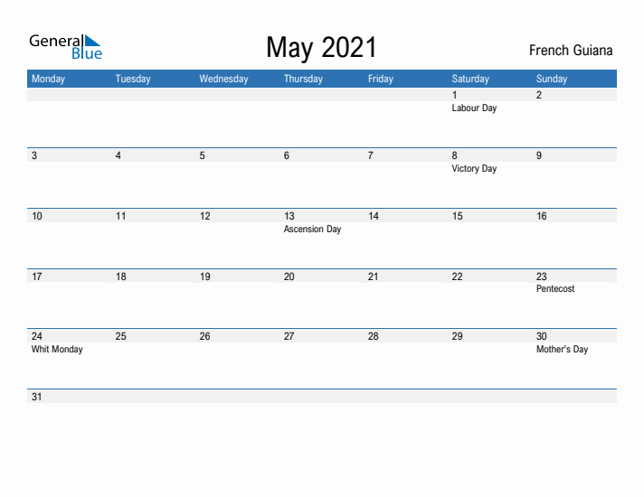 Fillable May 2021 Calendar