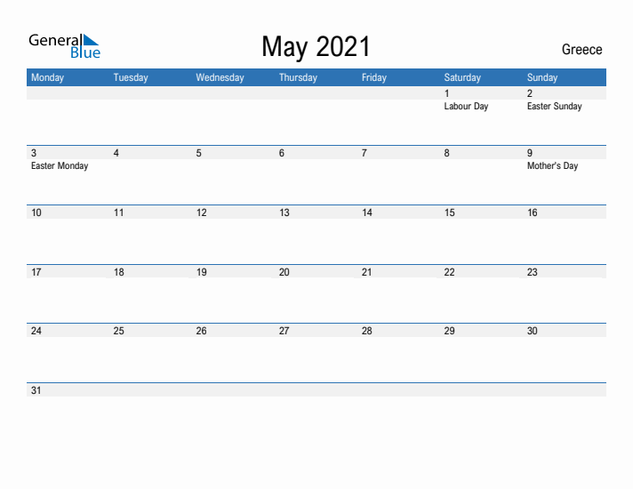 Fillable May 2021 Calendar