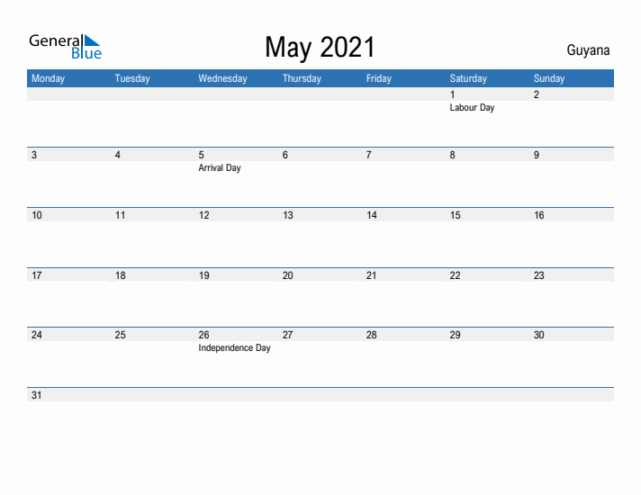 Fillable May 2021 Calendar