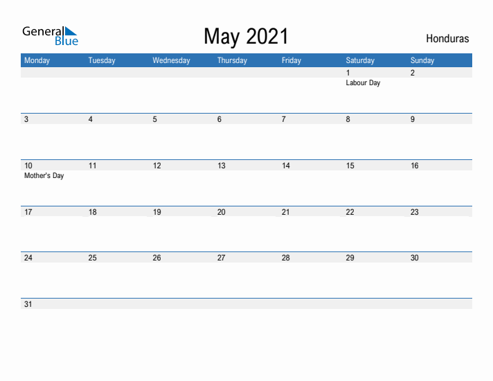 Fillable May 2021 Calendar