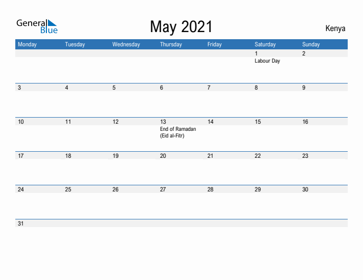 Fillable May 2021 Calendar