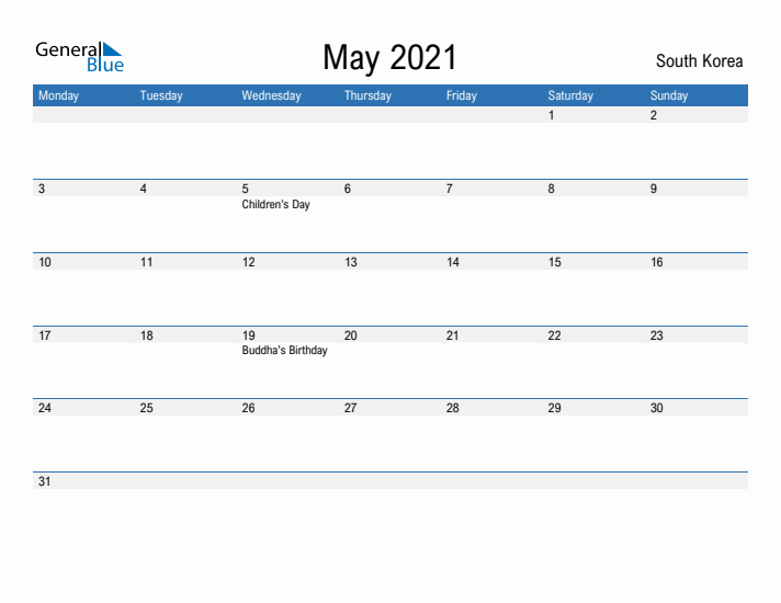 Fillable May 2021 Calendar