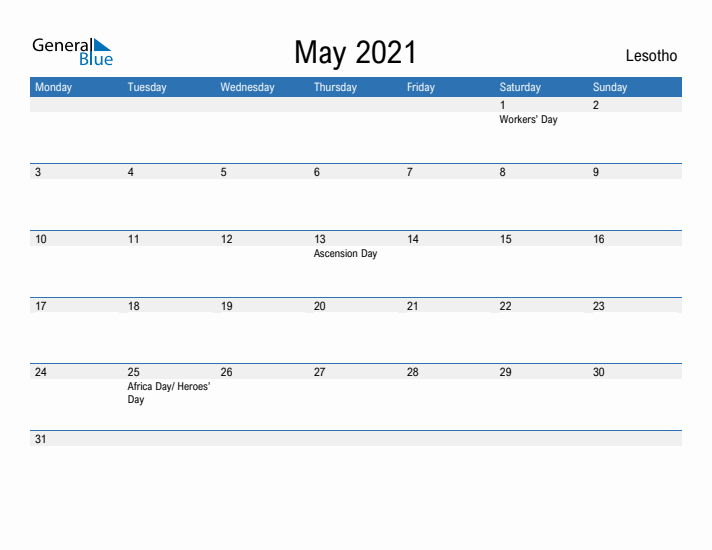 Fillable May 2021 Calendar