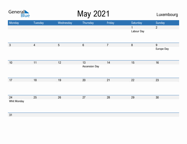 Fillable May 2021 Calendar