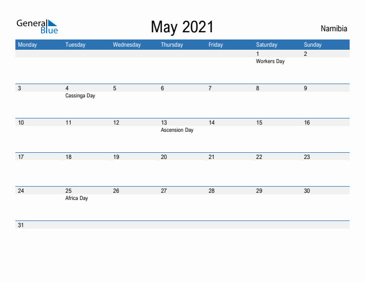 Fillable May 2021 Calendar