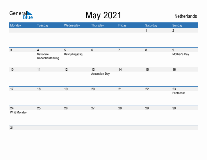 Fillable May 2021 Calendar