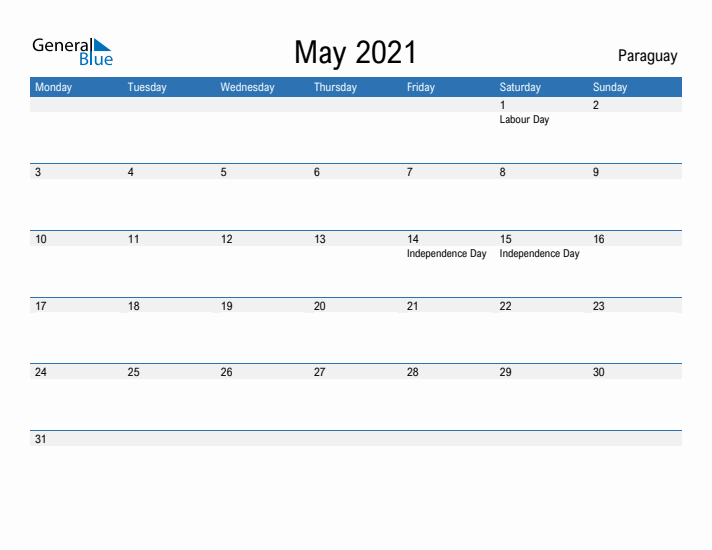 Fillable May 2021 Calendar