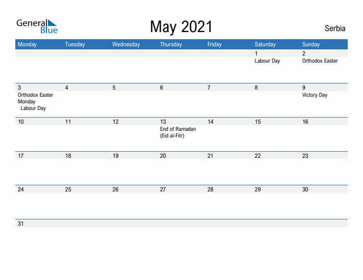 Fillable May 2021 Calendar