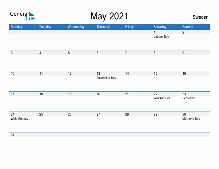 Fillable May 2021 Calendar