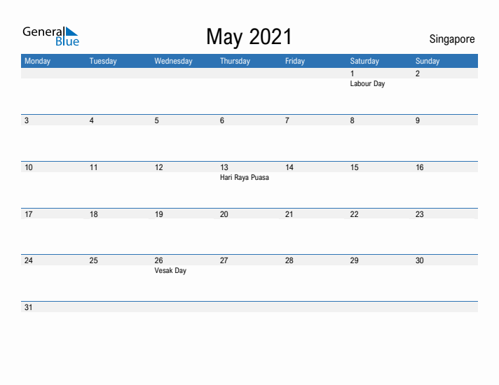 Fillable May 2021 Calendar