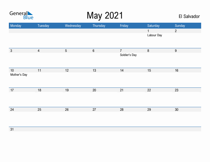 Fillable May 2021 Calendar