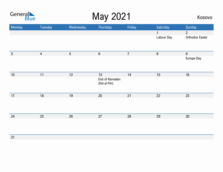 Fillable May 2021 Calendar