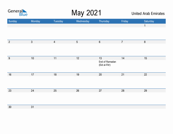 Fillable May 2021 Calendar