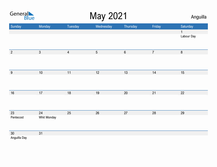 Fillable May 2021 Calendar