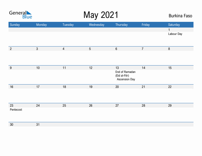 Fillable May 2021 Calendar