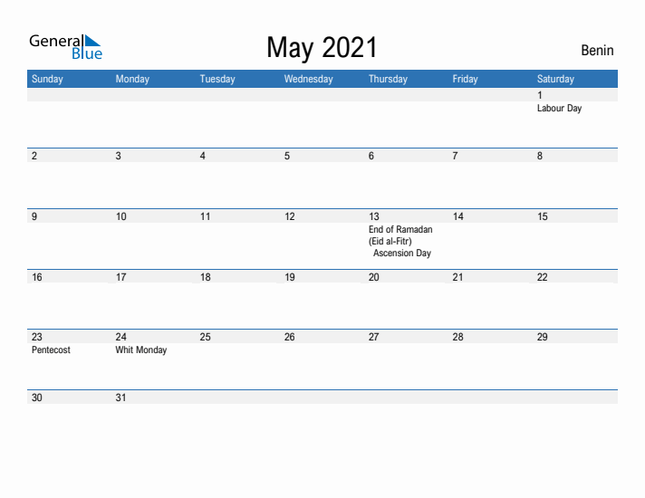 Fillable May 2021 Calendar