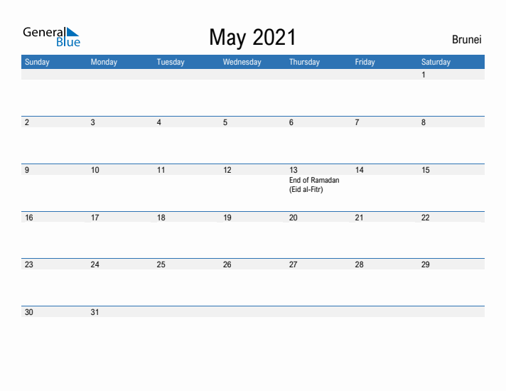 Fillable May 2021 Calendar