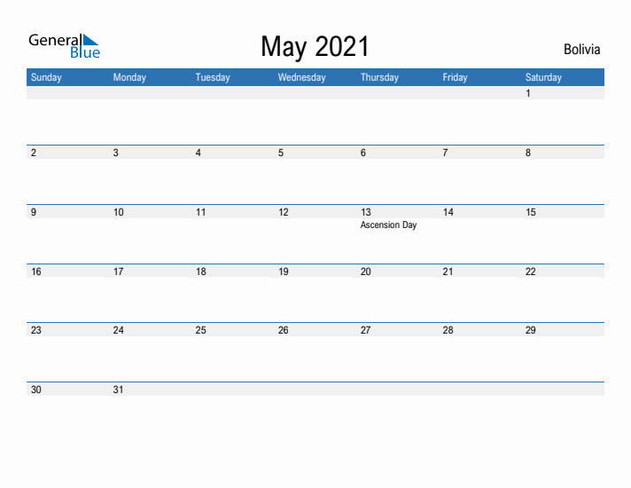 Fillable May 2021 Calendar