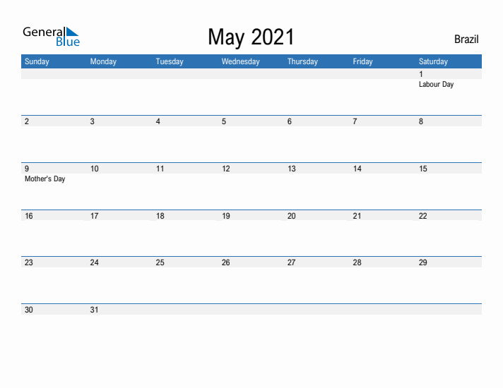 Fillable May 2021 Calendar