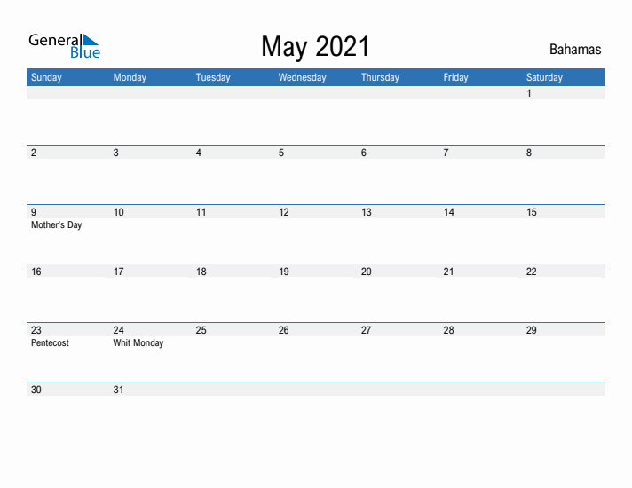 Fillable May 2021 Calendar